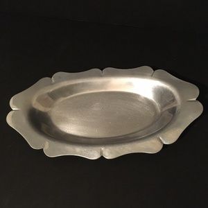 Vintage embossed aluminum serving tray